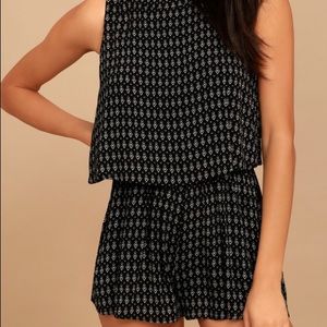 Lulus Black Print Romper M